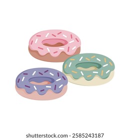 Tasty Flat Dessert Illustration Donut