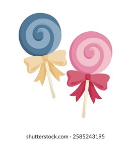 Tasty Flat Dessert Illustration Lollipop 