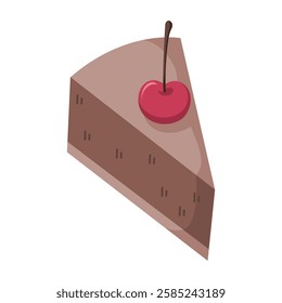 Tasty Flat Dessert Illustration Sliced Cake