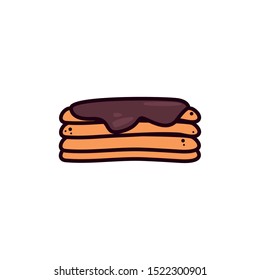 tasty fluffy pancakes in white background vector illustration design