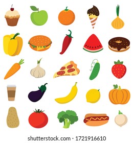 tasty food color flat icon color