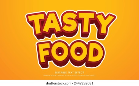 tasty food editable 3d text effect template bold typography and abstract style