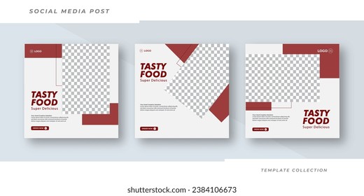 Tasty food menu banner social media post template design. Suitable for Social Media Post Restaurant menu banner social media post.