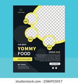 Tasty food poster template with discount