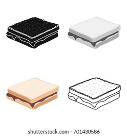 Tasty food, a sandwich with chocolate.Food single icon in cartoon style vector symbol stock illustration web.