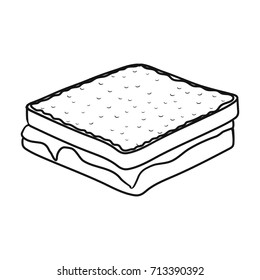 Tasty food, a sandwich with chocolate.Food single icon in outline style vector symbol stock illustration web.