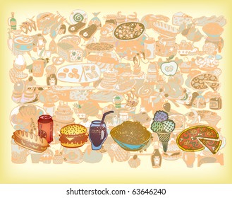 Tasty Food Vector BG