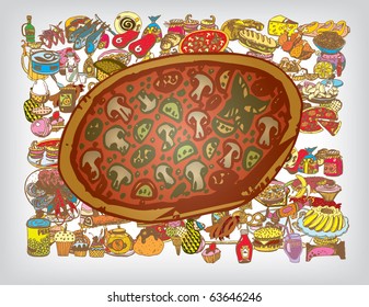 Tasty Food Vector BG