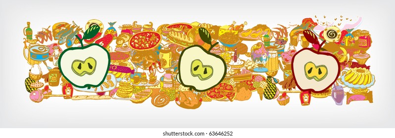 Tasty Food Vector BG
