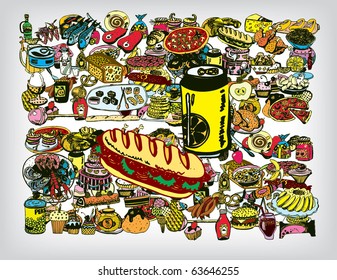 Tasty Food Vector BG
