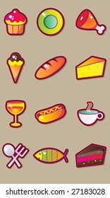 Tasty food vector set