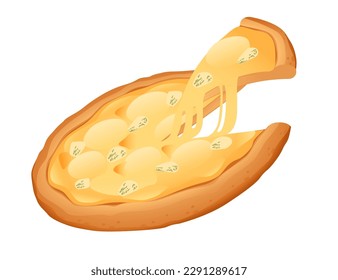 Tasty fresh pizza with cheese design for menu vector illustration isolated on white background