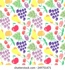 Tasty fresh vector fruits. 