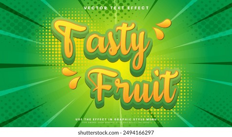 Tasty fruit 3d editable text effect Template suitable for fresh fruit themed