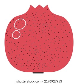 Tasty fruits, isolated pomegranate natural and organic products for detox and healthy dieting. Nutritious meal products, healthy ingredients or desserts. Fruit seeds antioxidant. Vector in flat style