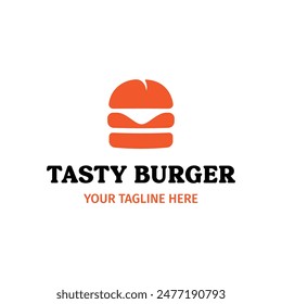 Tasty Gourmet Burger Restaurant Concept Logo Vector in Flat Minimalist Design