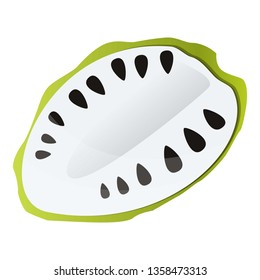 Tasty half soursop icon. Cartoon of tasty half soursop vector icon for web design isolated on white background