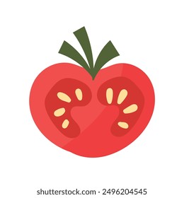 Geschmackvolle Halb-Tomate-Ikone Flache Illustration von leckeren Halb-Tomate.