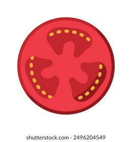 Tasty half tomato icon Flat illustration of tasty half tomato.