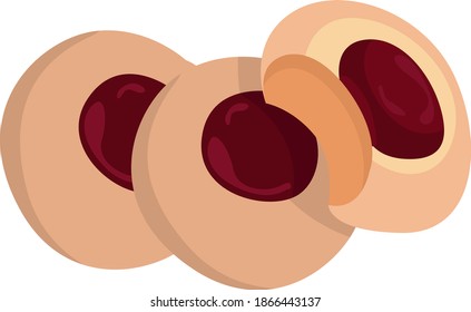 Tasty hallongrotta, illustration, vector on white background.