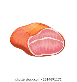 Tasty ham on white background