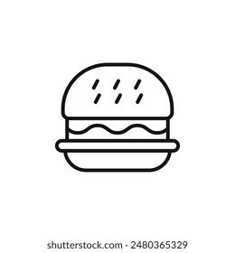 Tasty Hamburger Icon for Restaurant Menus and Food Delivery