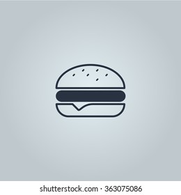 Tasty hamburger with meat and cheese