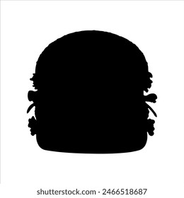 Tasty hamburger silhouette isolated on white background. Hamburger icon vector illustration design.