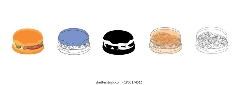 tasty hamburger vector type icon