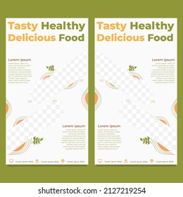 tasty healthy food social media story template design