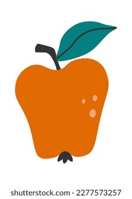 Tasty healthy fruit flat icon Apple fruit. Vector illustration