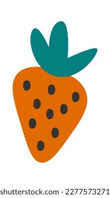 Tasty healthy fruit flat icon Strawberry. Vector illustration