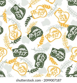 Tasty Healthy Organic Wheat Bread Toast Vector graphic Seamless Pattern can be use for background and apparel design