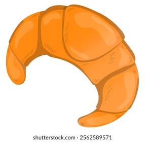 Tasty homemade croissant. Vector illustration for poster, greeting card or invitation, labels or tags