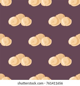 Tasty homemade meat dumplings of wholemeal flour or russian pelmeni sprinkled fresh ravioli food seamless pattern background vector illustration