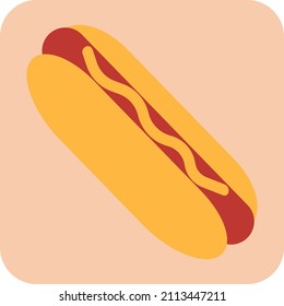 Tasty hot dog, illustration, vector on a white background.