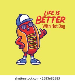 Tasty Hot Dog T-Shirt Design | Fun Food Graphic Print 