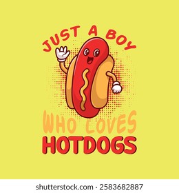 Tasty Hot Dog T-Shirt Design | Fun Food Graphic Print 