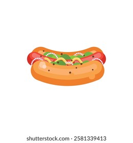 Tasty Hotdog Vector Illustration, Hotdog illustration