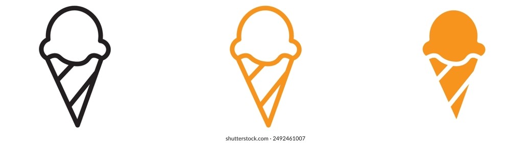 Tasty Ice Cream Cone Icon for Culinary and Dessert Graphics Perfect for Representing Ice Cream and Sweet Treats