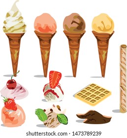 Tasty Ice Cream Cone Set