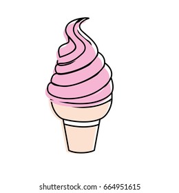 tasty ice cream in the cornet