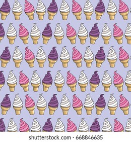 tasty ice cream in the cornet background