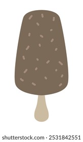 Icono aislado de dibujos animados planos de helado sabroso sobre fondo blanco. Ilustración vectorial. Etiqueta engomada dulce para la comida de la calle, confitería, bar, restaurantes, bocadillos.