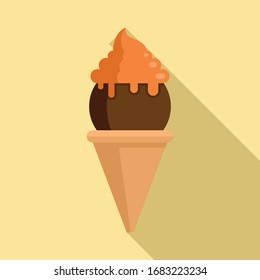 Tasty ice cream icon. Flat illustration of tasty ice cream vector icon for web design