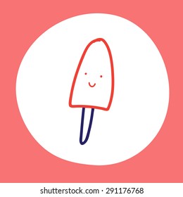 Tasty Ice Cream icon with smile vector illustration