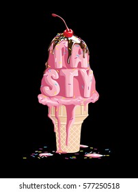 Tasty ice cream illustration vector art