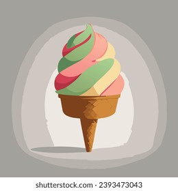 tasty ice cream. isolated ice-cream cones. Vector illustration for web, design, print.