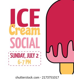 Tasty Ice Cream Social Media Post. Ice-cream Vector Template