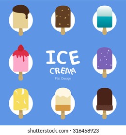 Tasty Ice cream Vector Collection Icon, Flat minimal design